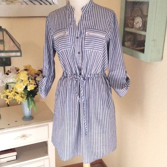 Mlle Gabrielle Striped Cotton Dress - Picture 1 of 10